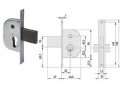 SERRATURA INFILARE PER CANCELLI CON QUADRO CATENACCIO E SCROCCO 42212- - mm.30 (42212300) - 1 pezzi CISA