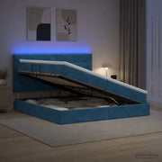 Letto con contenitore LED e materasso Blu Scuro 200 x 200 cm 3460156