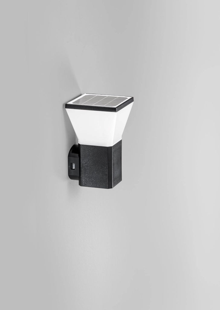 APPLIQUE LED MAEVE 2,8W 300LM 2700-6500K 14,8X14,8X23,6 CM PANNELLO SOLARE E SENSORE CREPUSCOLARE ON-OF