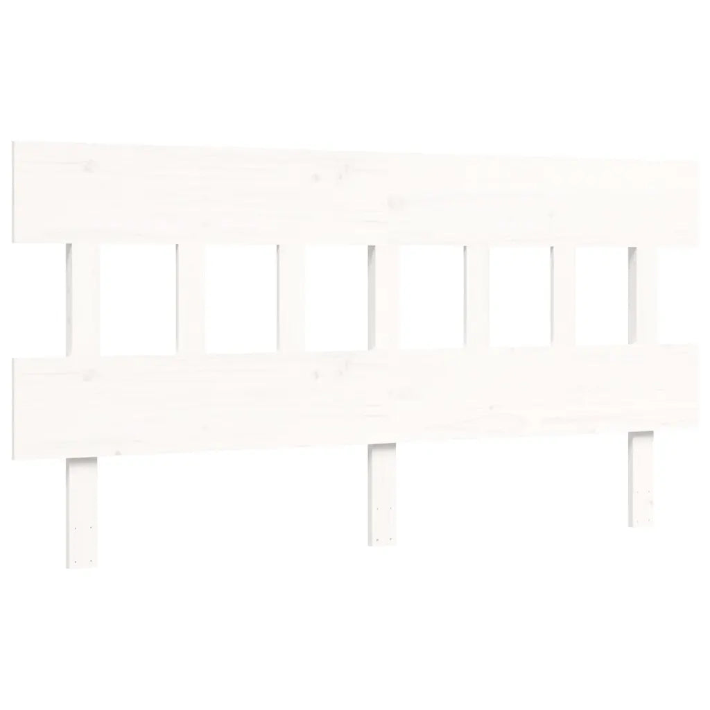 vidaXL Letto per Anziani con Testiera Bianco 160x200 cm Legno Massello