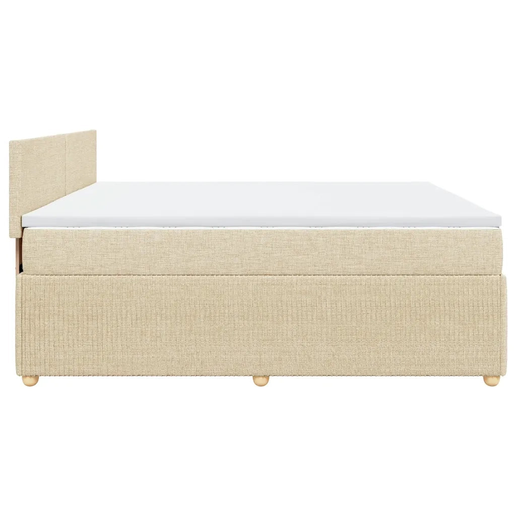 Giroletto a Molle con Materasso Crema 200x200 cm in Tessuto