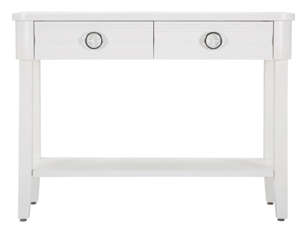 Console Fissa Shine 110x82x40 cm in Legno MDF e Metallo Bianco
