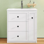 Mobile bagno con lavabo integrato, bianco, 76 x 46 x 82 cm