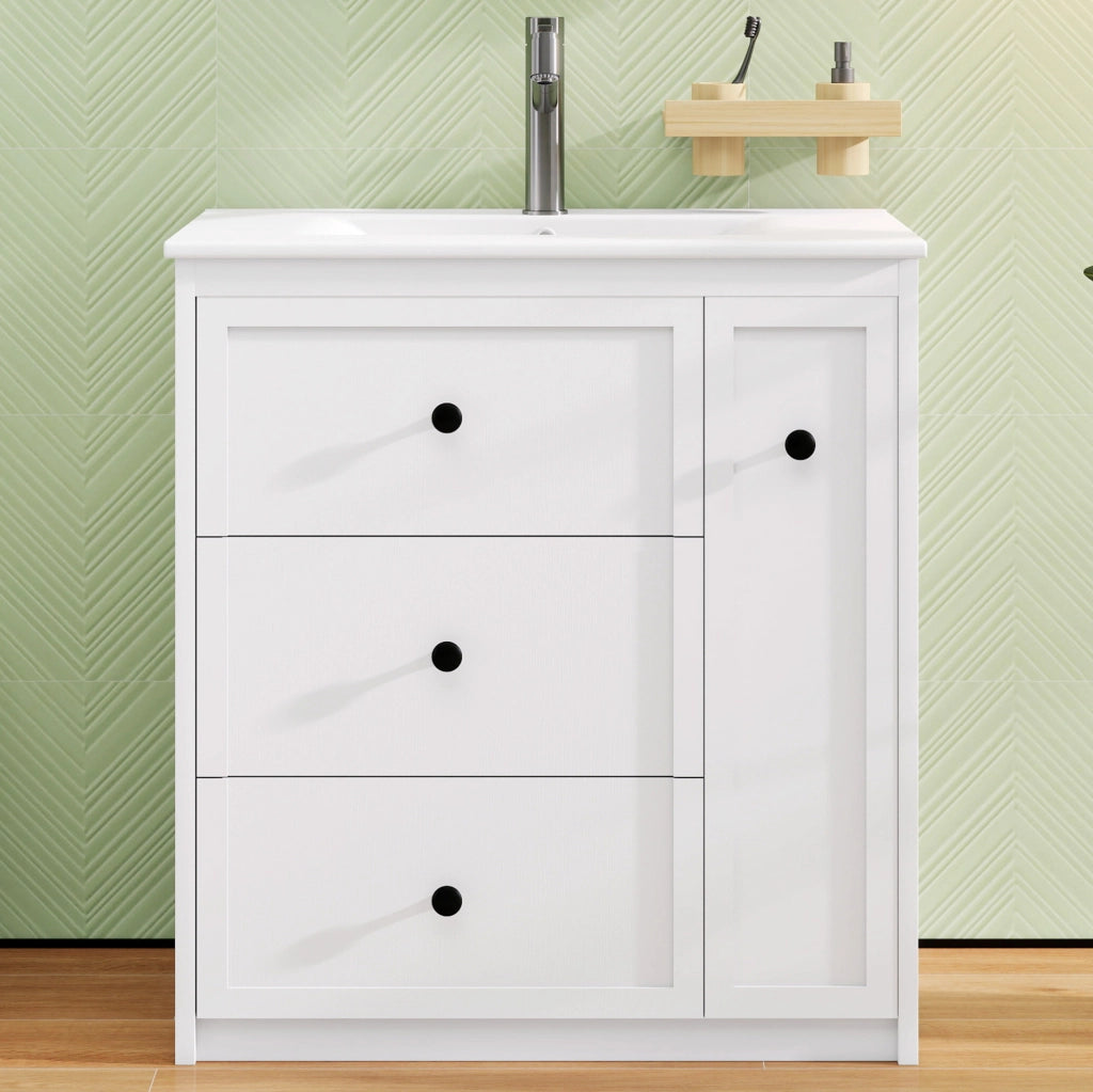 Mobile bagno con lavabo integrato, bianco, 76 x 46 x 82 cm