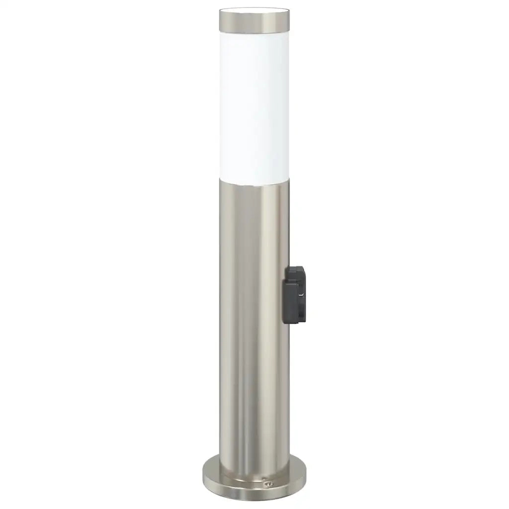 Lampada a paletto con presa elettrica 50 cm Acciaio Inox IP44 4006011