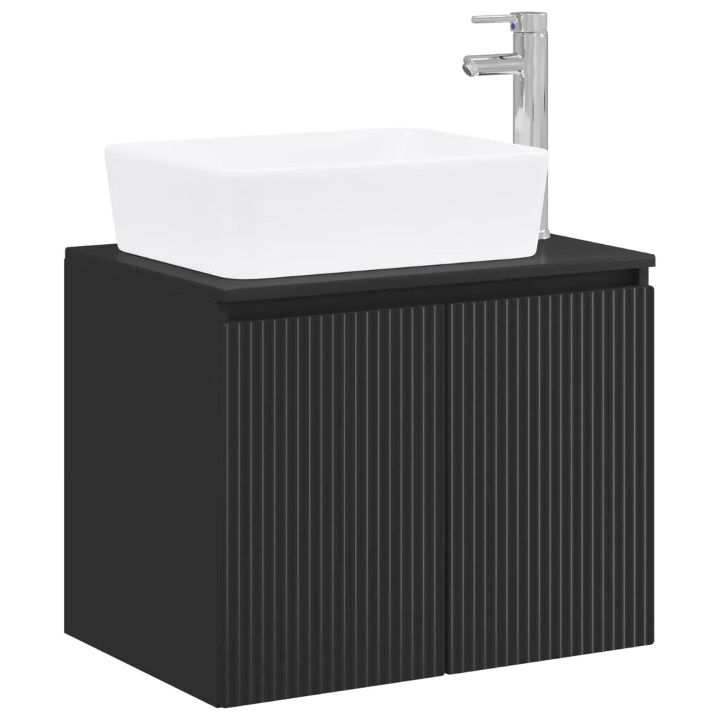 Set di mobili per il bagno Nero Legno ingegnerizzato 3404331