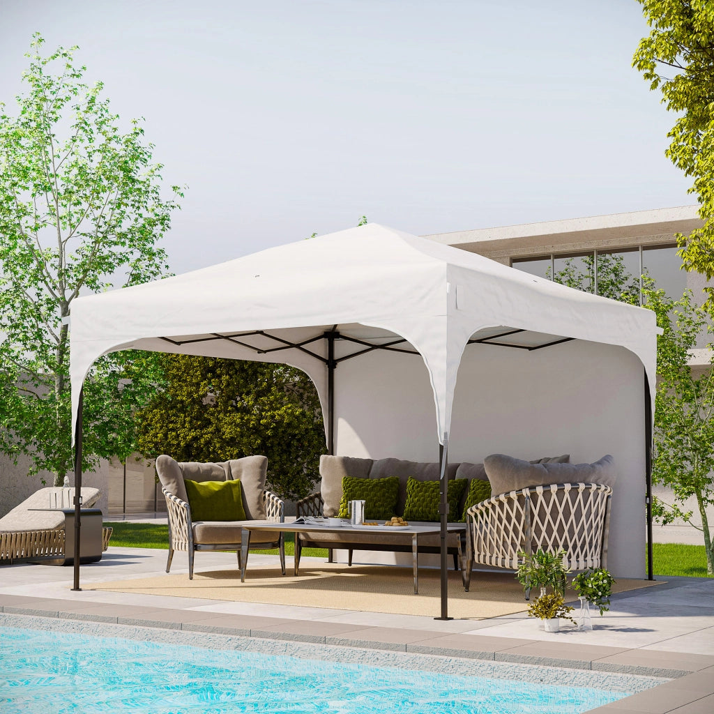 Casetto Giardino 3x3 m ¨C Zephmum ¨C Bianco Impermeabile Pieghevole con Sacche Sabbia