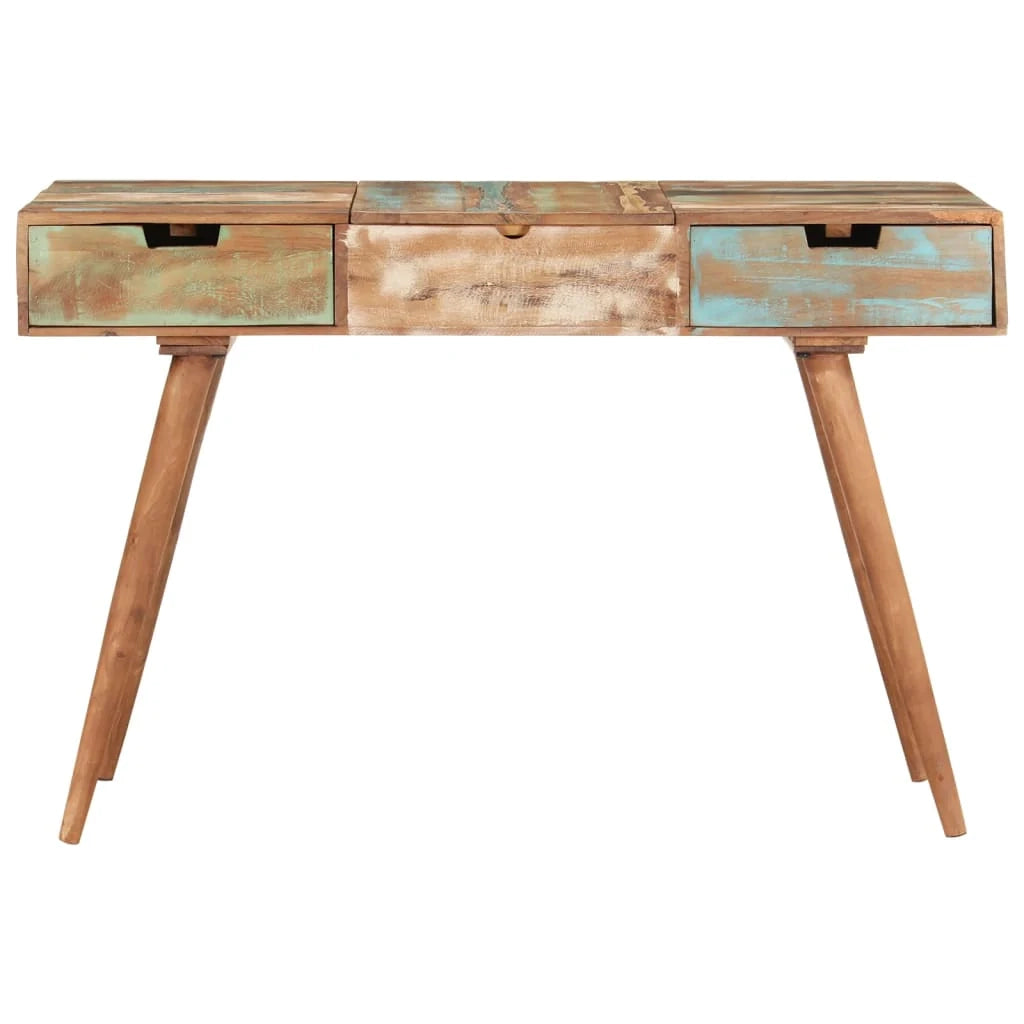 Toeletta con specchio tavolo da trucco 112 x 45 x 76 cm legno massello di recupero 02_0006357