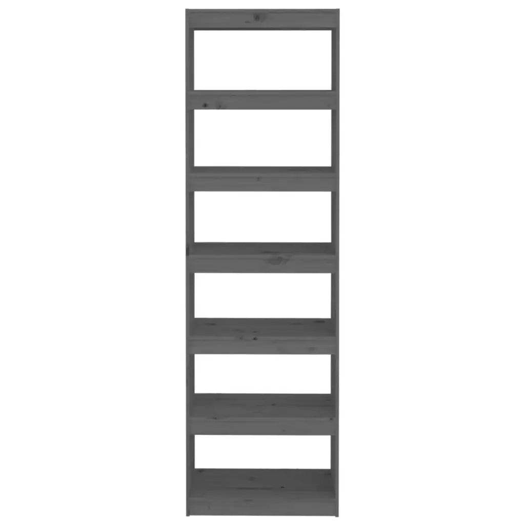 Libreria/Divisorio Grigio 60x30x199,5 cm Legno Massello di Pino 808180