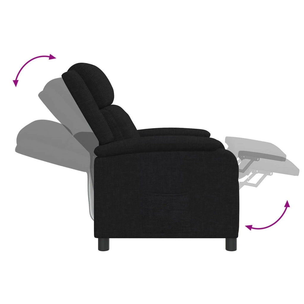 Divano Sedia-Poltrona reclinabile Nero Tessuto 947010