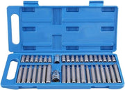 Set di bit a testa multipla Torx da 40 con adattatore 1/2 pollici 3/8 pollici per chiave a vite in acciaio inox con cassetta di strumenti chiave a innesto per viti a innesto