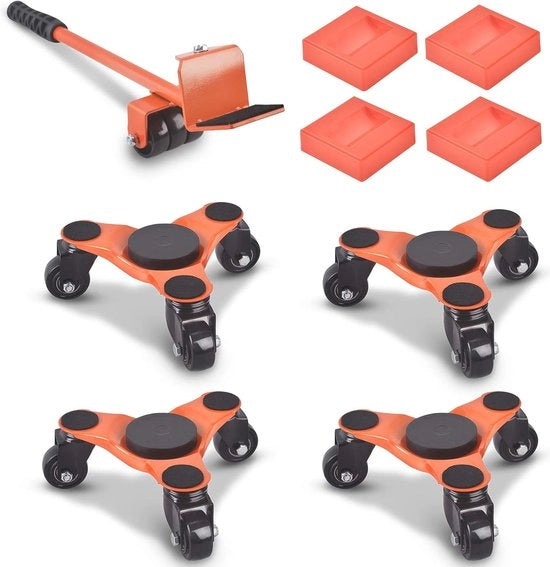 Tri-Dolly in acciaio da 15 cm con 3 ruote per il trasloco di mobili - capacità 200 kg