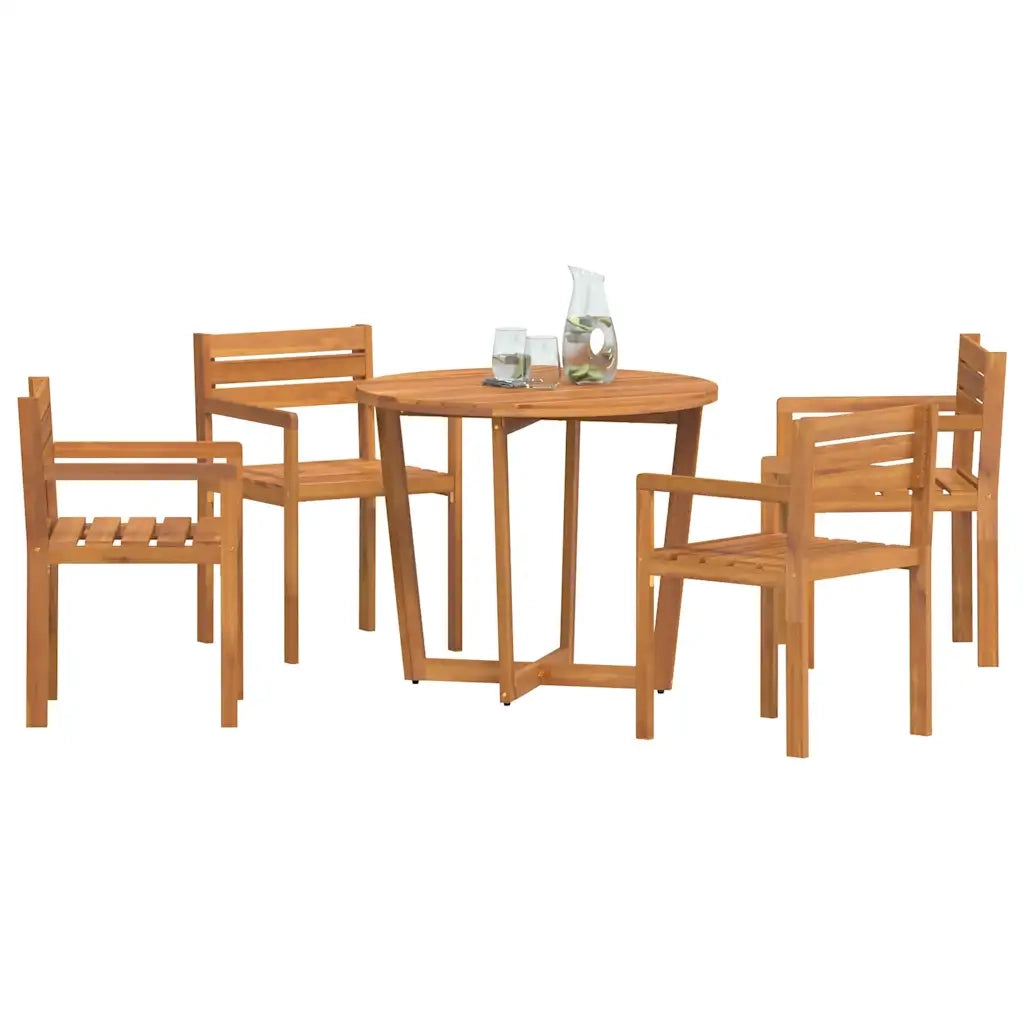 Set da pranzo da giardino da 5 pz in Legno Massello di Acacia 3334769