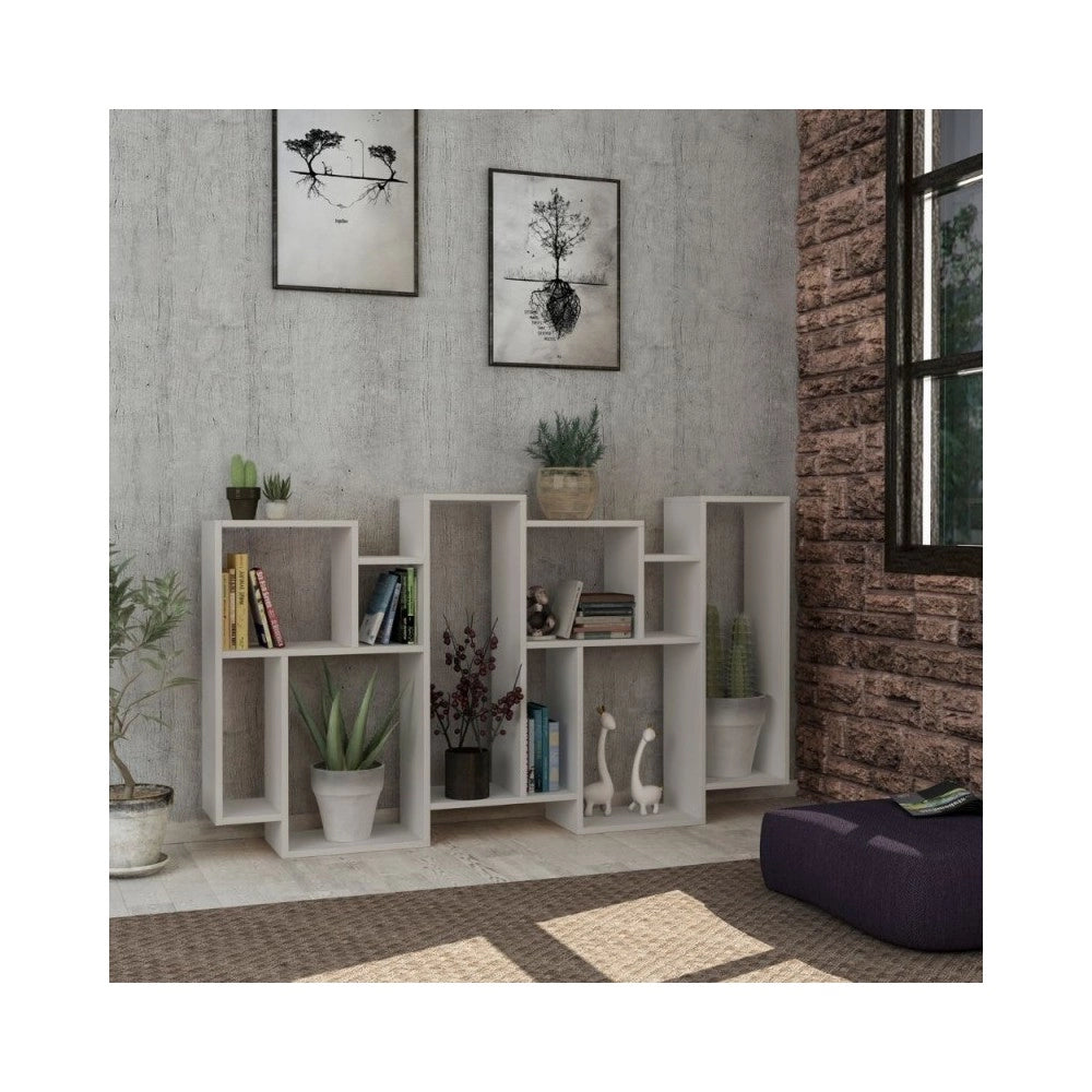 Libreria orizzontale bifacciale Karmato 96x168,5 colore bianco