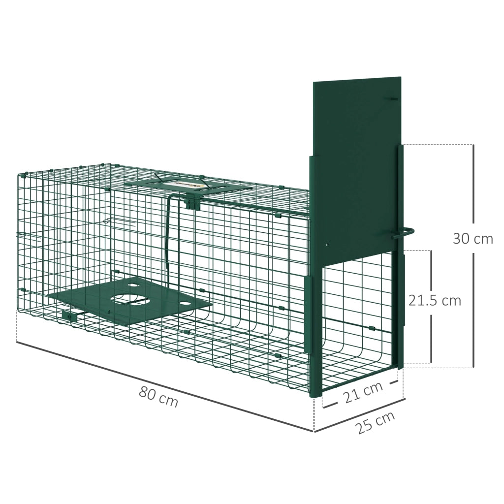 Gabbia Trappola per Animali Piccoli ¨C Zephmum ¨C 80x25x30 cm Verde Scuro