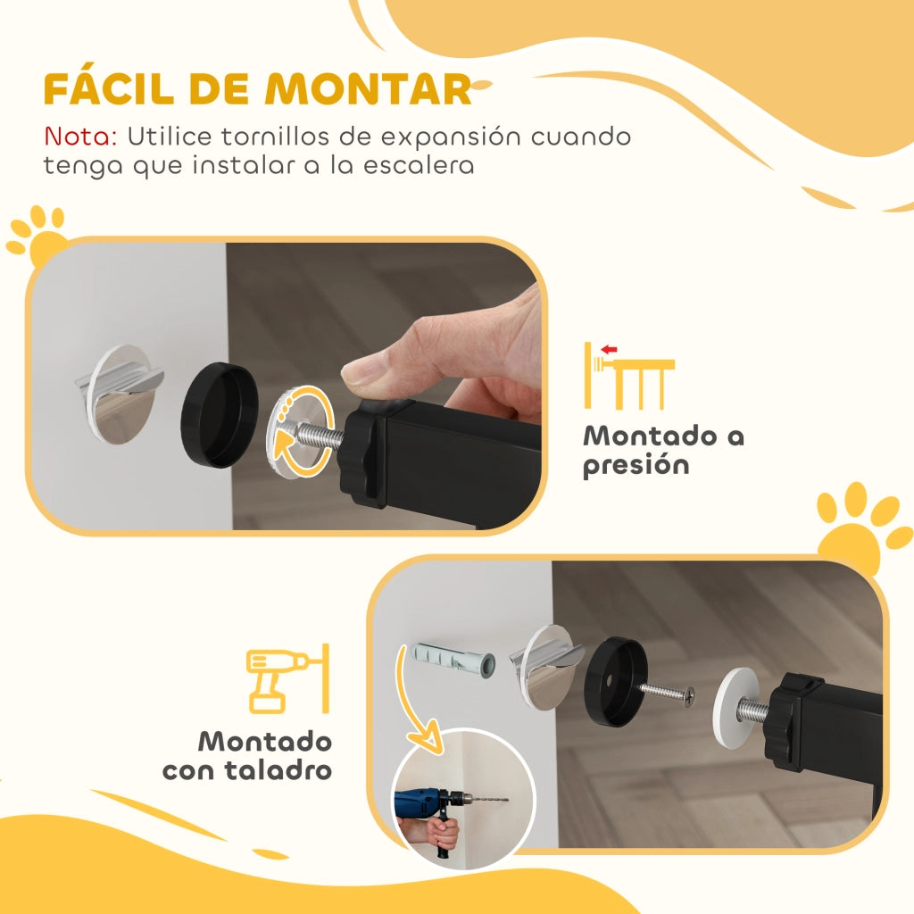 Cancelletto di Sicurezza per Cani ¨C Xylo ¨C Montaggio a Pressione 75-95 cm Nero