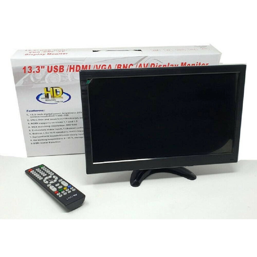 Trade Shop - Monitor Hdmi Vga Schermo Lcd Tft 13.3 Pollici 1080p Altoparlante Bnc Usb Rca -