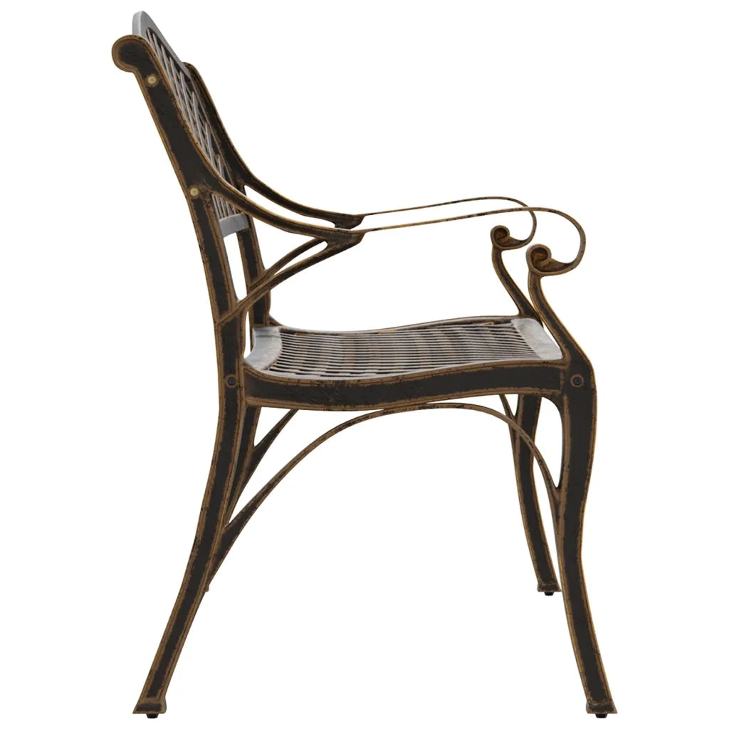 Panchina da Giardino 102 cm in Alluminio Pressofuso Bronzo 317747