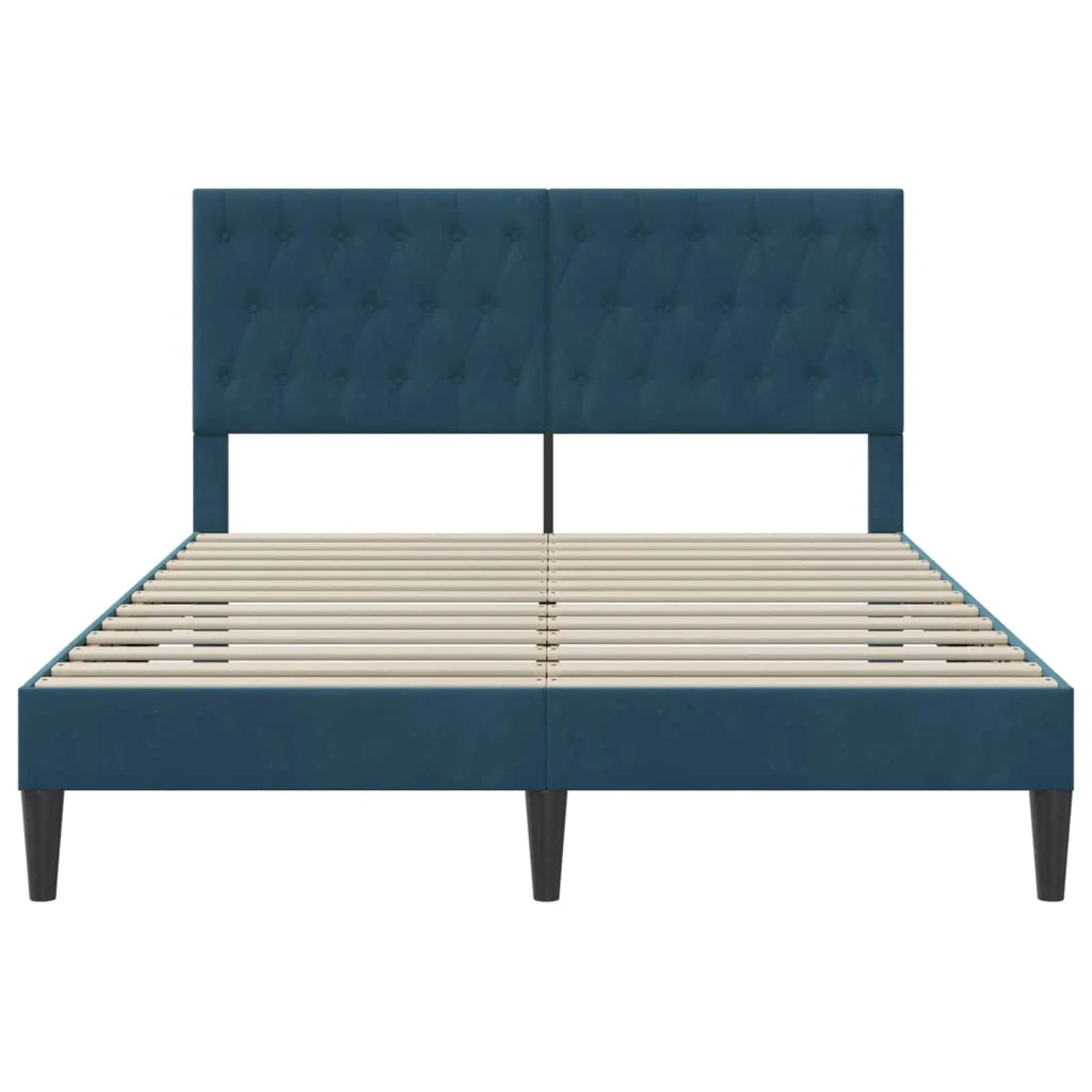 Struttura del letto con testiera Blu 160 x 200 cm Velluto 42027678