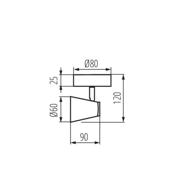 Plafoniera Kanlux ENALI 28761 nero/cromo GU10 35W 1 luce