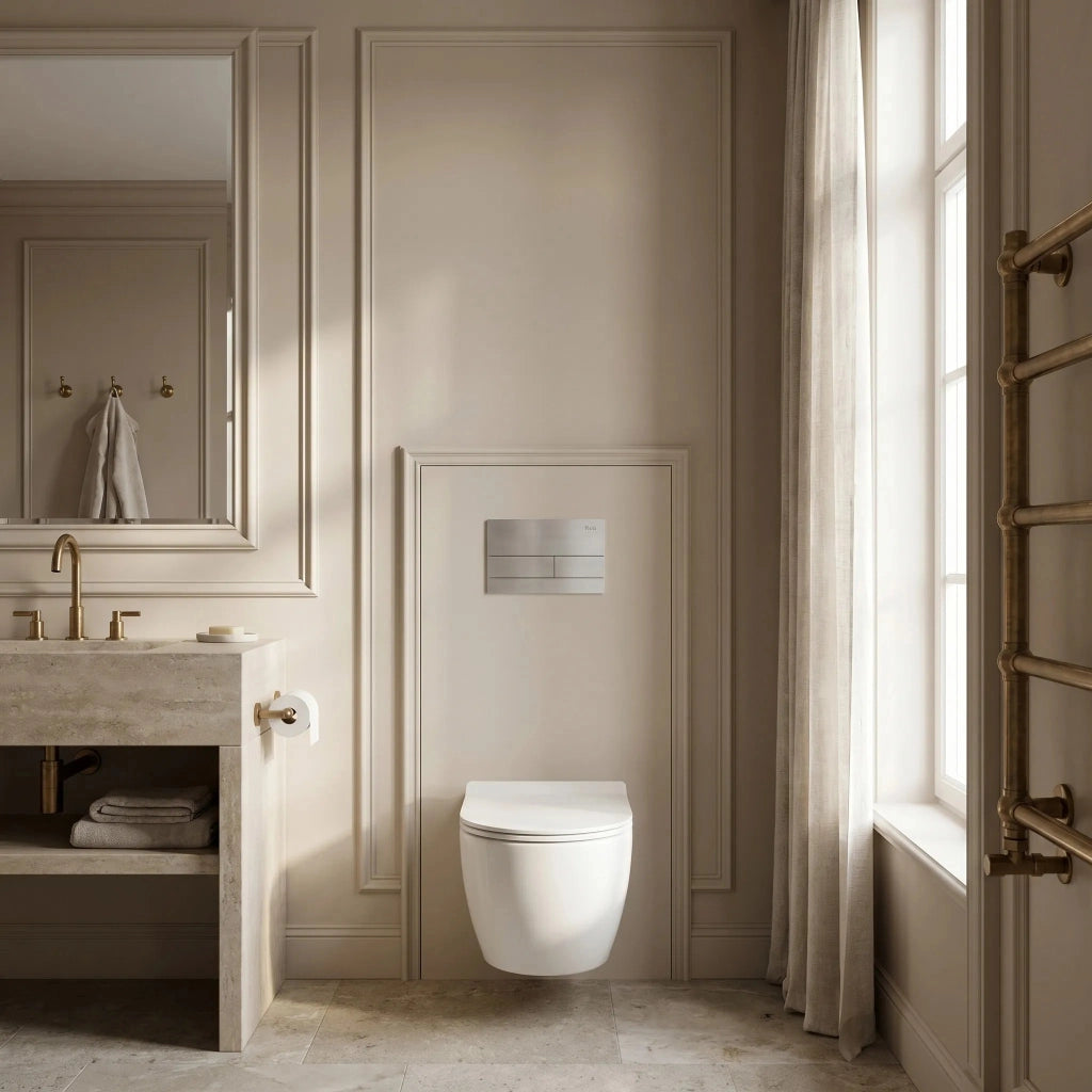 Set Telaio Da Incasso Per Wc Slim 024n Con Pulsante T Brush Steel