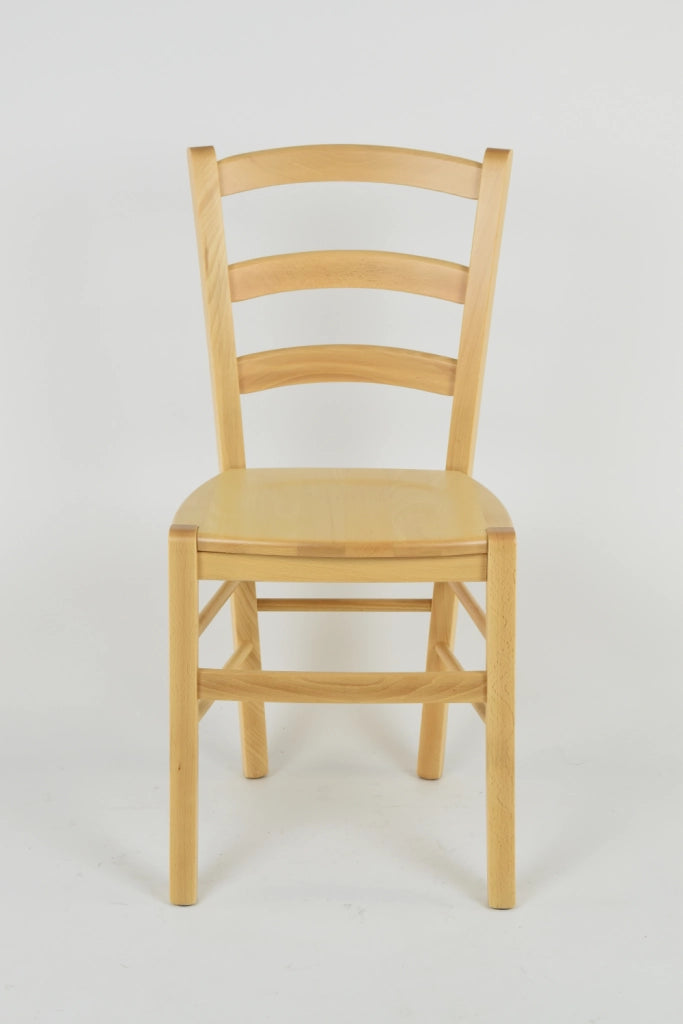 Sedia Venice Tommychairs, robusta struttura in legno di faggio verniciata naturale e seduta in legno