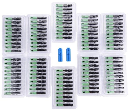 Adattatore fibra ottica - Connessione rapida - Elevate prestazioni - 100 pezzi - Ideale per progetti di fibra ottica - Incluso sensore di lunghezza