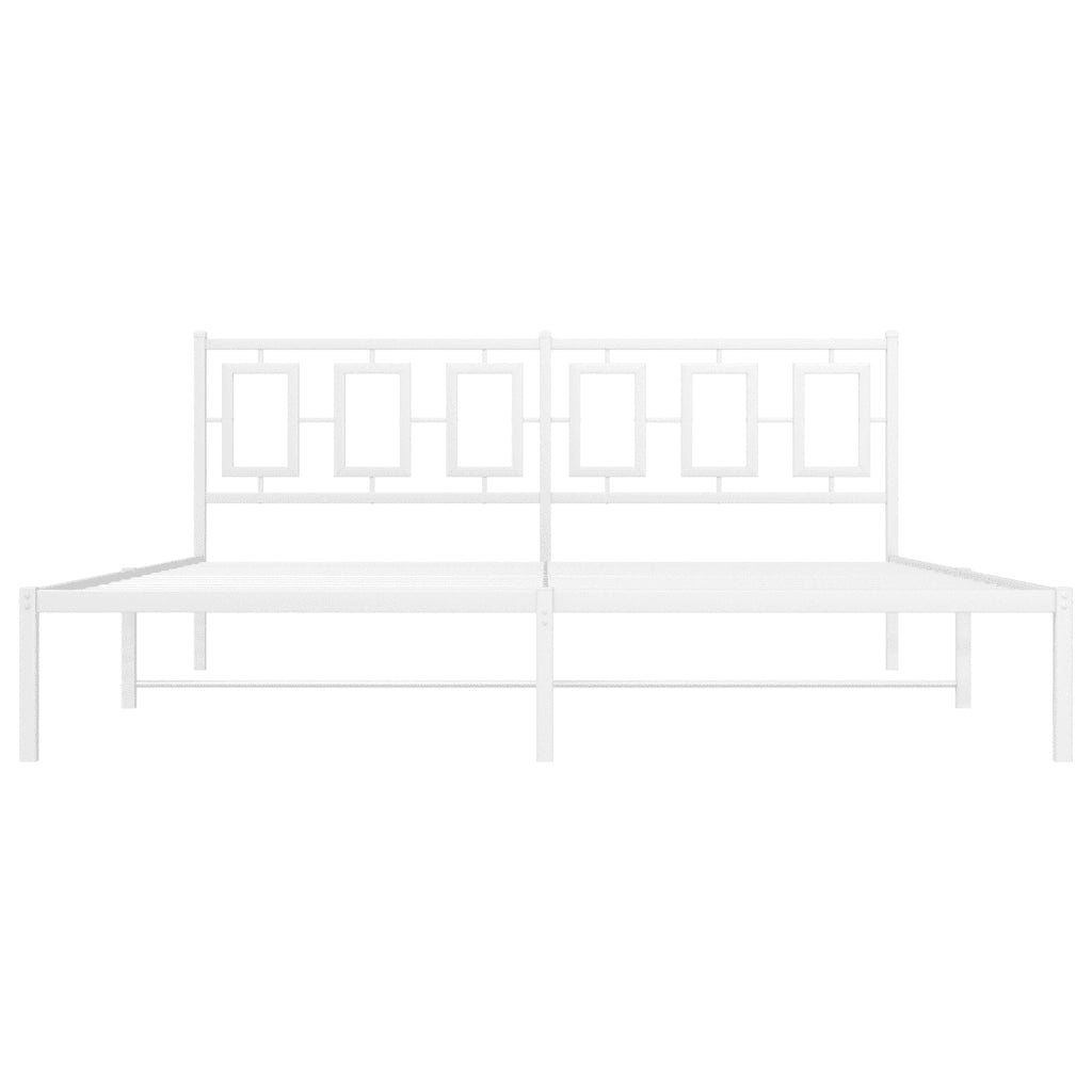 Giroletto con Testiera Metallo Bianco 183x213 cm