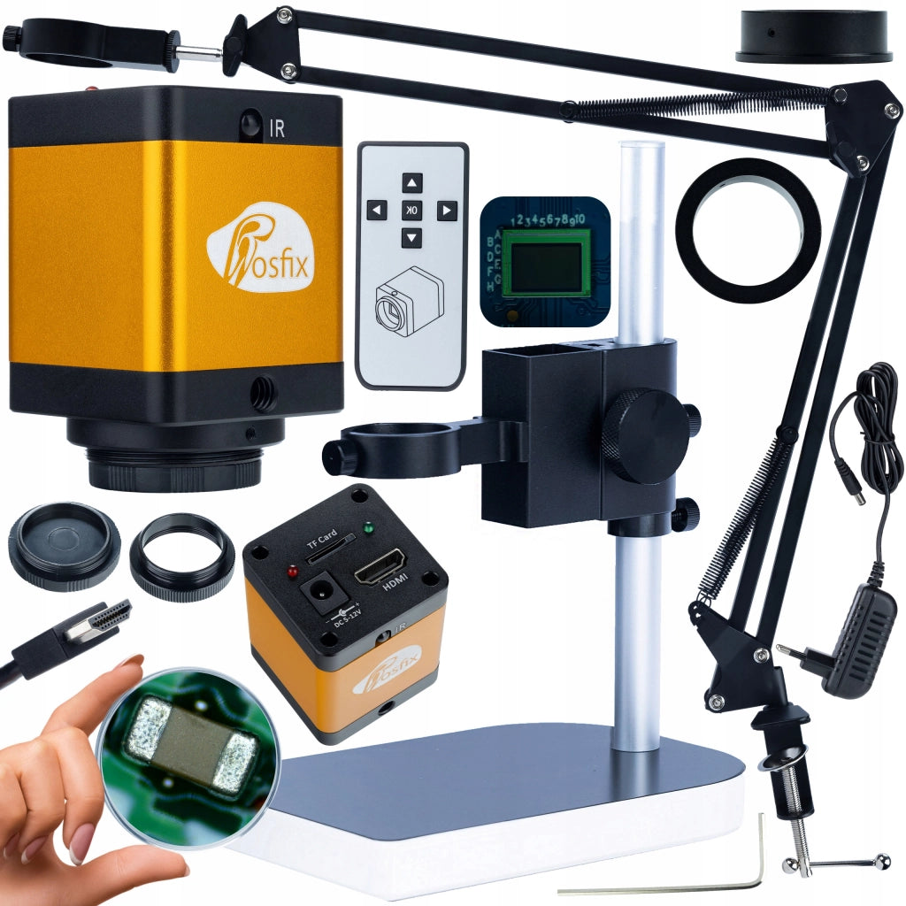 Set Braccio Regolabile per Microscopio Digitale ODM-180X + Piattaforma ODM-100X + Camera PEGASUS Pro KMPP-HDMI-TF 12MP