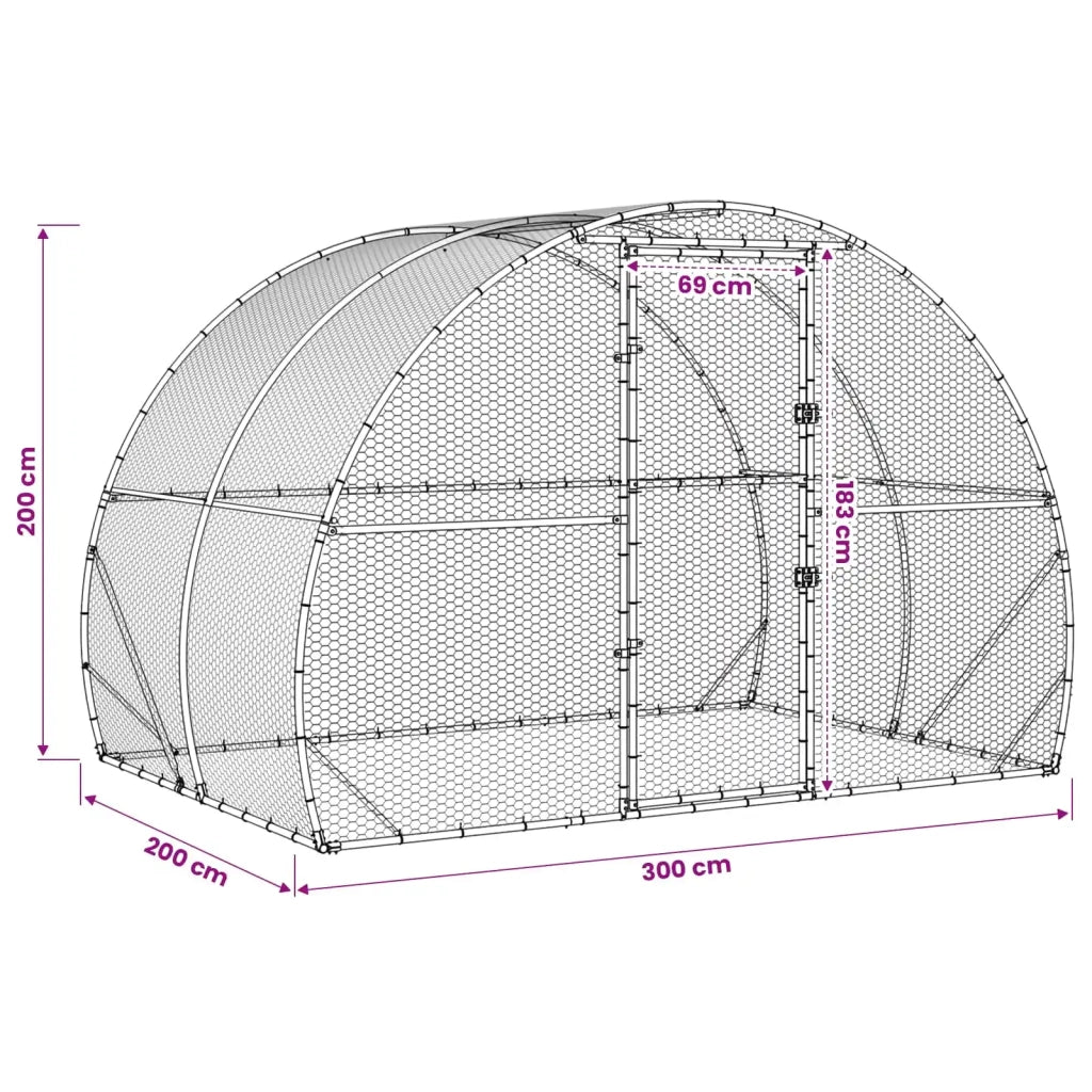 Pollaio Argento 200 x 300 x 200 cm Acciaio zincato 42042531