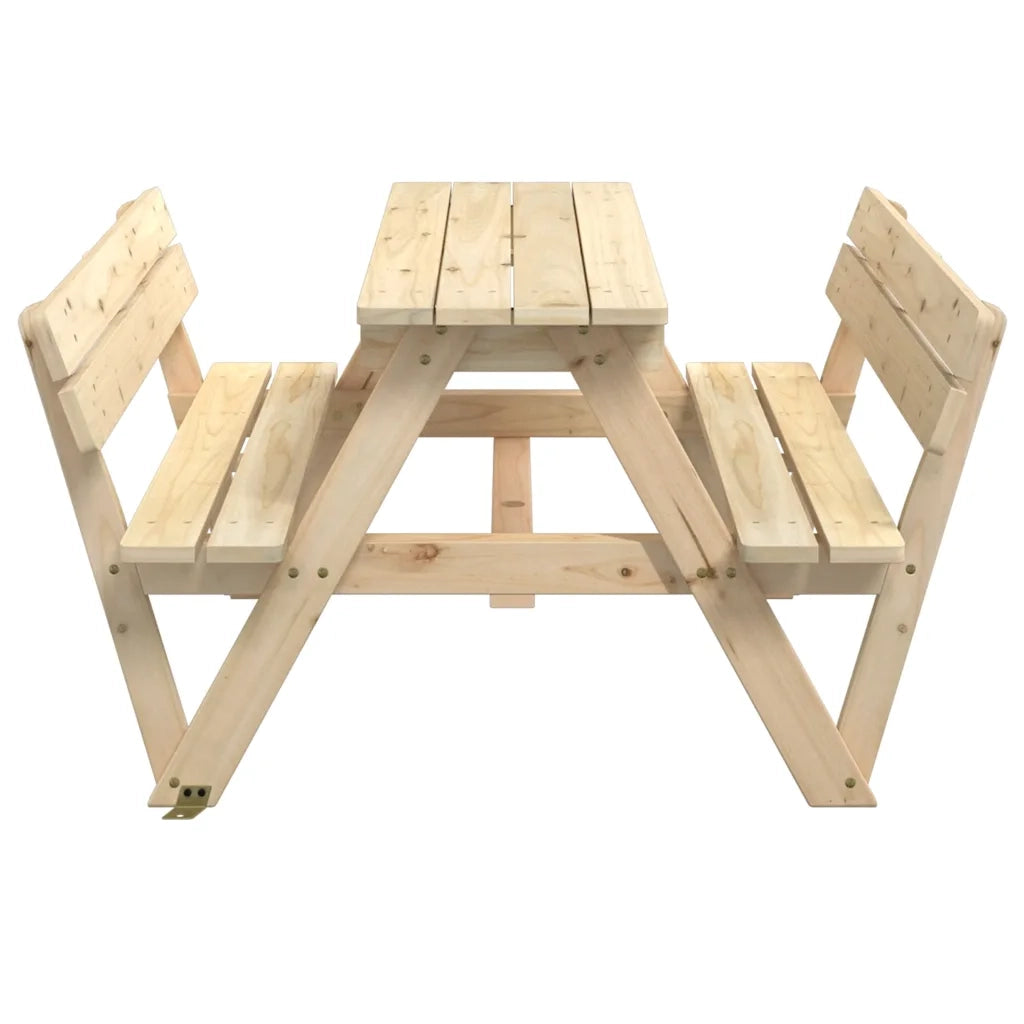 Tavolino da Giardino | Tavolo da Picnic per 4 Bambini con Foro Ombrellone Legno Abete