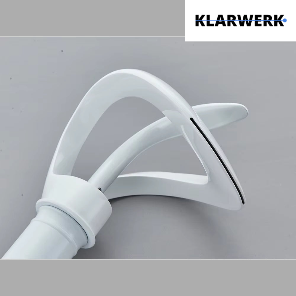 NAVIS | Rubinetto da bagno a cascata di design bianco alto | Elegante  in acciaio inox premium per lavelli alti miscelatore 2 attacchi