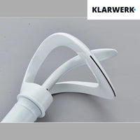 NAVIS | Rubinetto da bagno a cascata di design bianco alto | Elegante  in acciaio inox premium per lavelli alti miscelatore 2 attacchi