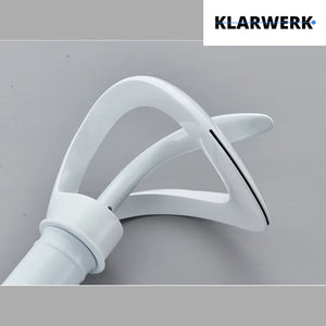 NAVIS | Rubinetto da bagno a cascata di design bianco alto | Elegante  in acciaio inox premium per lavelli alti miscelatore 2 attacchi