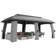 Gazebo da giardino ¨C zephmum ¨C 3x6x3 m con rete anti-insetti e tettoia