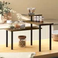 Scaffale da Cucina, Girevole Scaffale Porta Microonde con 3 Livelli, Scaffale Porta Spezie Industriale in Metallo, 40 x 18 x 36,5 cm