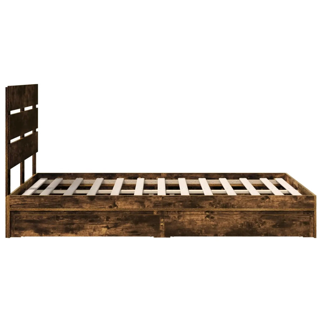 Letto con Contenitore con testiera Rovere fumé 120 x 190 cm 3411916
