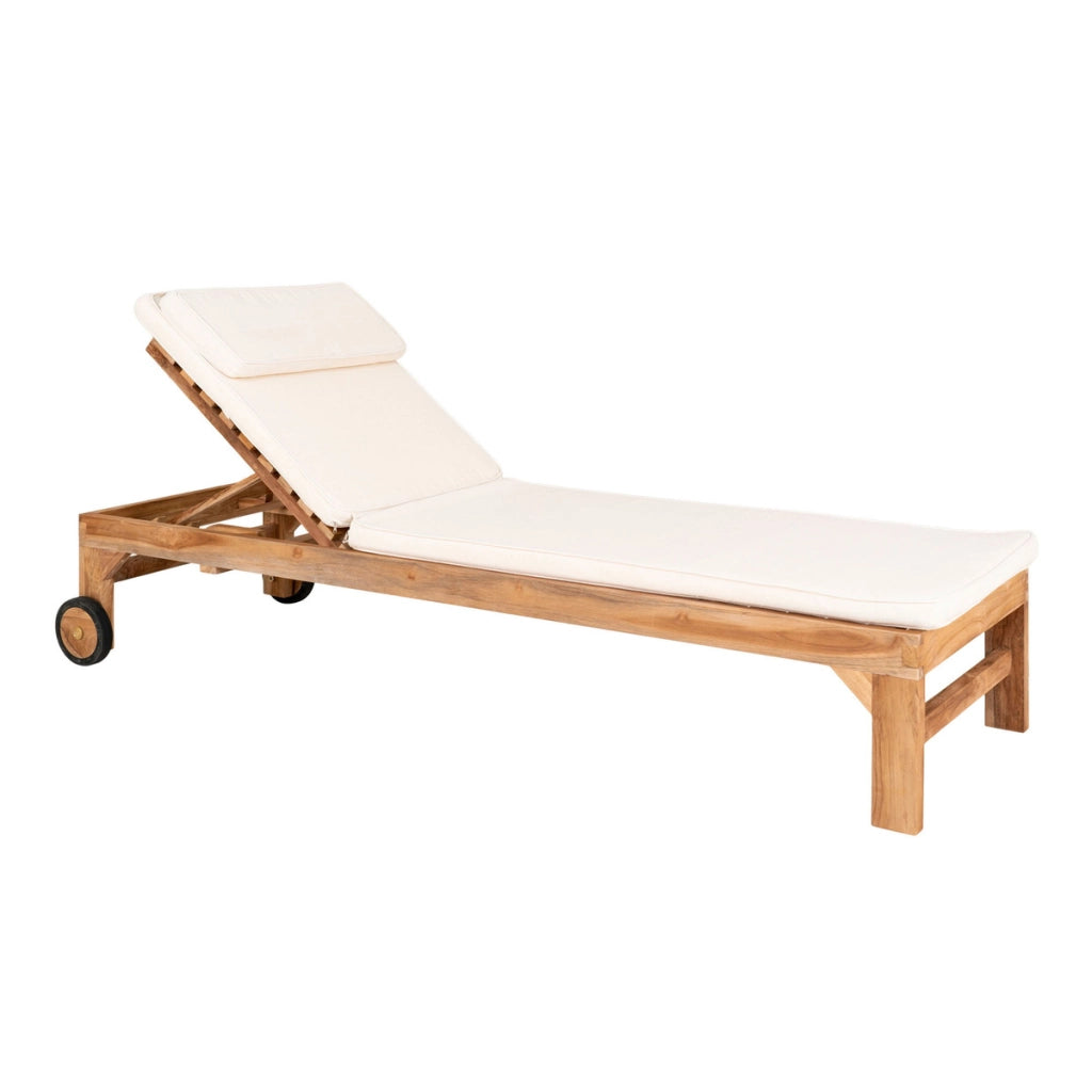 Cuscino per Sdraio Andorra, Bianco, Cotone, 200x62x6 cm
