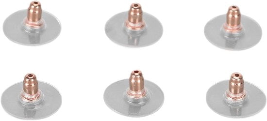 Orecchini a forma di cuore in argento 925 con chiusura sicura per ragazze e bambine 3 paia - Rosa dorato