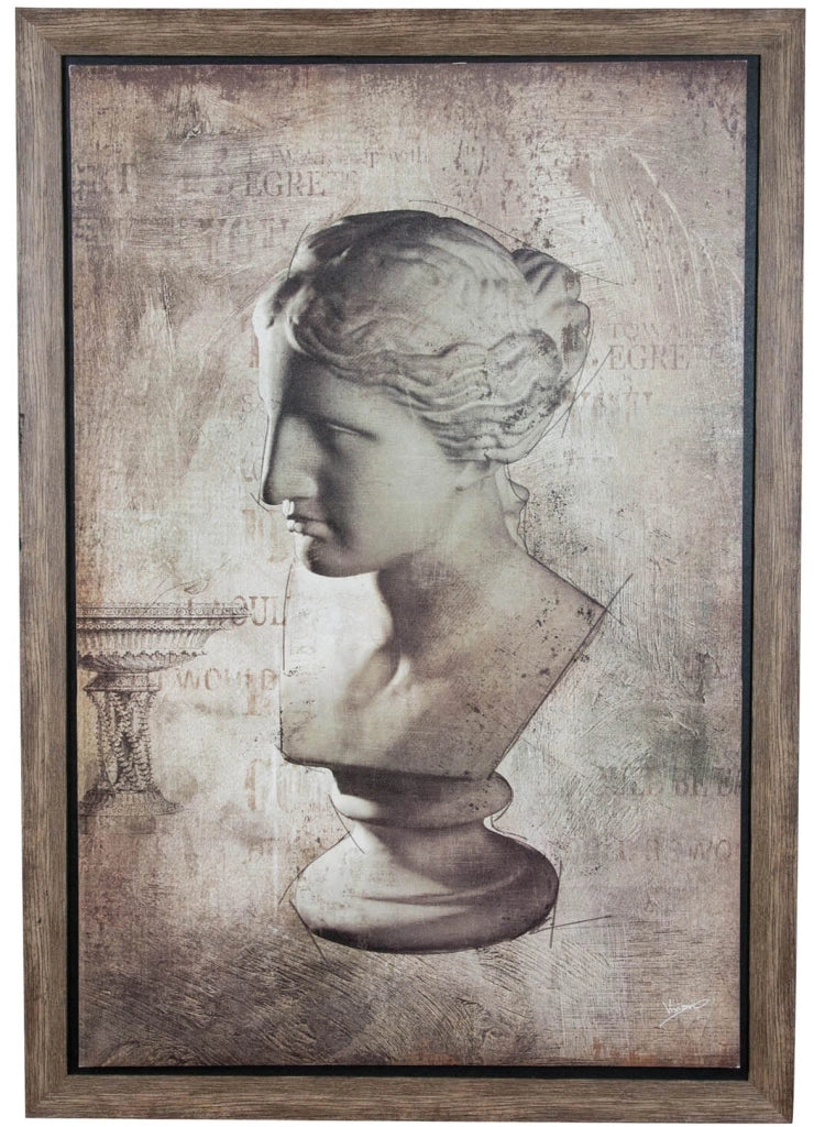 Biscottini Quadro in legno Dipinto anticato cornice L60xPR2xH90 cm Qualità Garantita