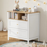 CASSETTIERA FASCIATOIO 82x50x90 cm MDF Naturale e Bianco
