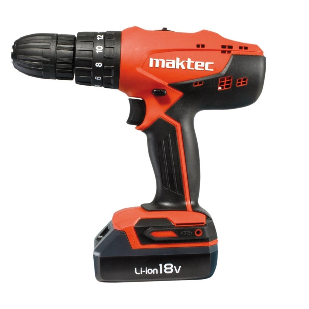Trade Shop - Trapano A Batteria Con Percussione 18v Litio Maktec By Makita - Mt081e -