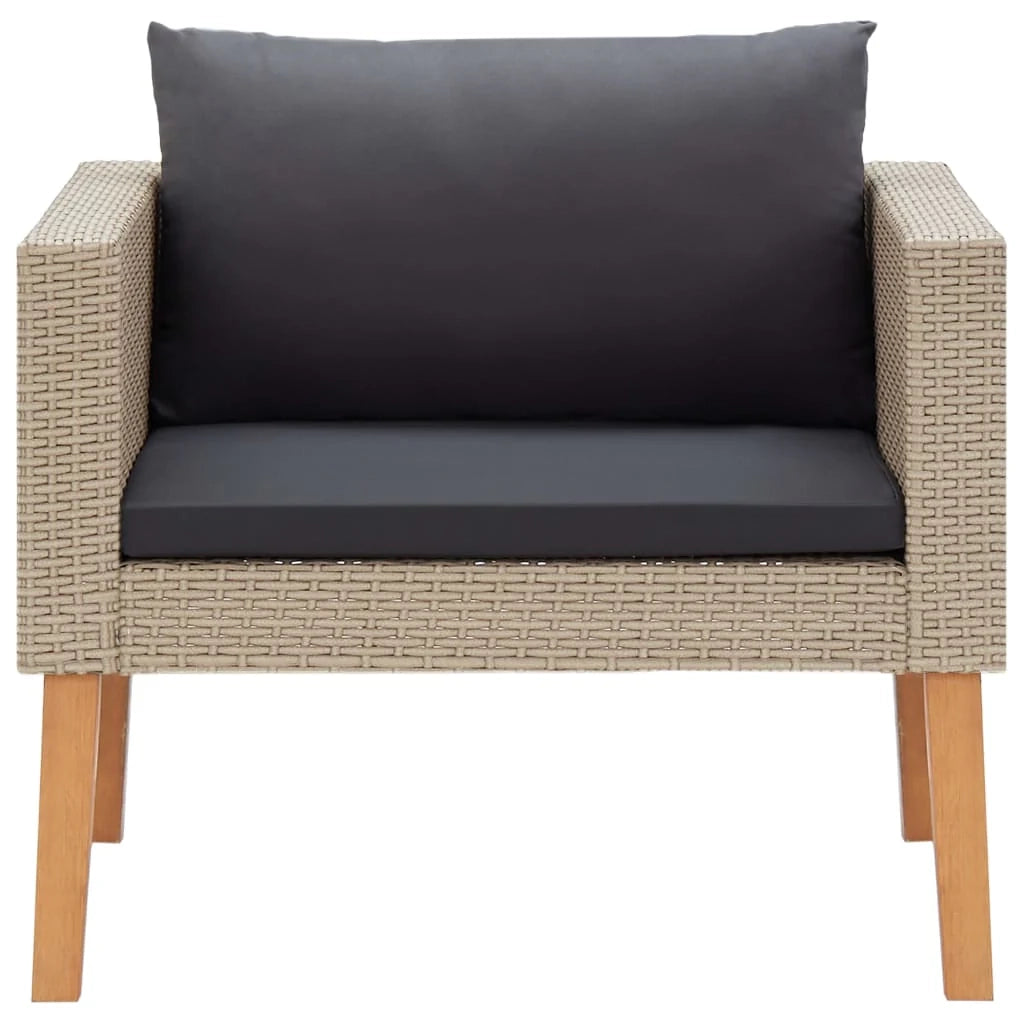 Mobili da giardino mobili da esterno Set di mobili da 4 pezzi con cuscini in resina intrecciata beige 02_0016174