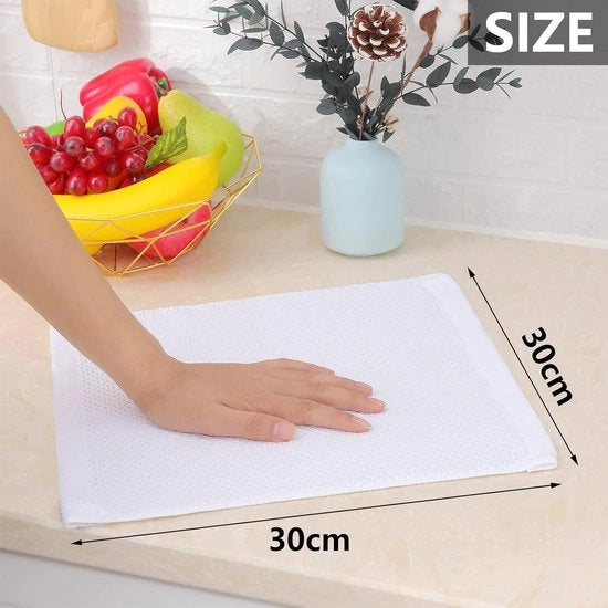 Tovaglioli da cucina in cotone 100%, 30 x 30 cm, tovaglioli morbidi, tovaglioli da cucina, tovaglioli da cucina assorbenti, tovaglioli da cucina spessi senza pelucchi, tovaglioli da cucina, tovaglioli da cucina, 6 pezzi, bianchi