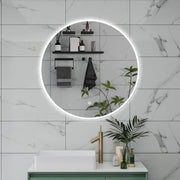 AICA Specchio da bagno 80 x 80 cm, 3 colori, antiappannamento, dimmerabile, interruttore touch, Funzione Memoria