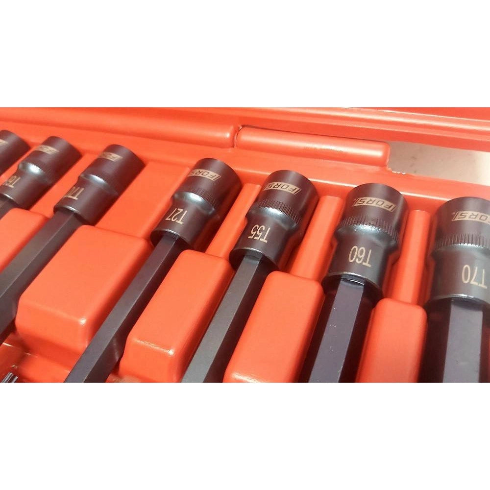 Trade Shop - Kit 26 Pz Inserti Inserto Torx Chiavi Bussola 1/2 Lunghe Auto Meccanico Fs-43612 -