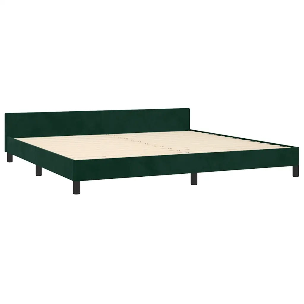 Giroletto senza Materasso Verde Scuro 200x200 cm in Velluto