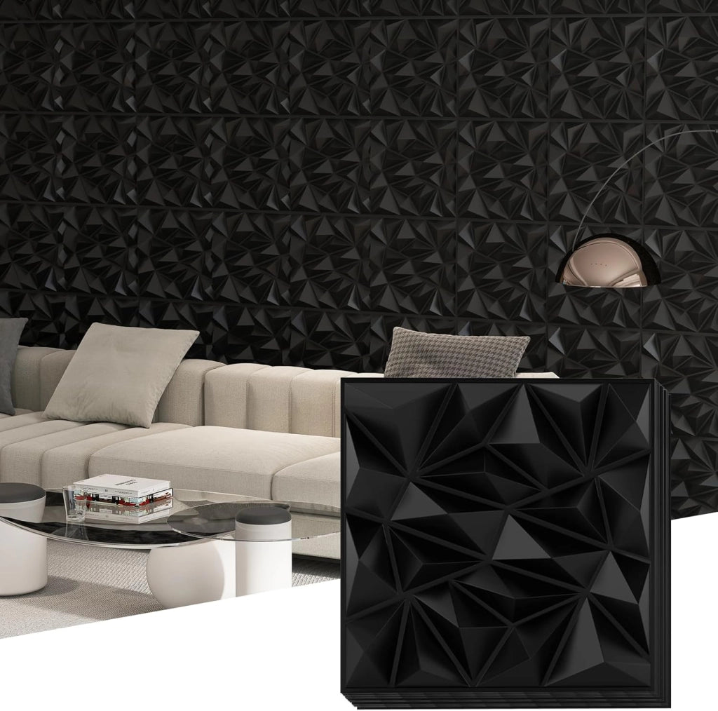40 pannelli da parete 3D diamantati, 50 x 50 cm, rivestimento da parete 3D, pannelli da parete in PVC impermeabile, pannelli da soffitto quadrati, decorazione da parete per interni 10 m²