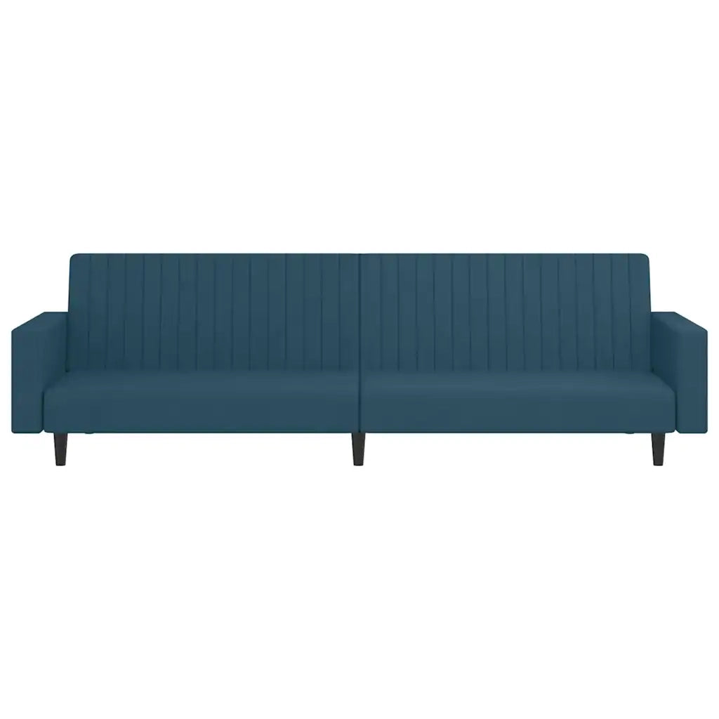 Divano Letto a 2 Posti Blu in Velluto 375936