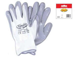 GUANTI DA LAVORO IN POLIESTERE CON PALMO RICOPERTO IN NITRILE GRIGIO- - tg.XL misura 10 - 12 blister EXCEL